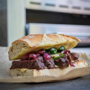 Käse Steak Sandwich vom Oberhitzegrill Rezept