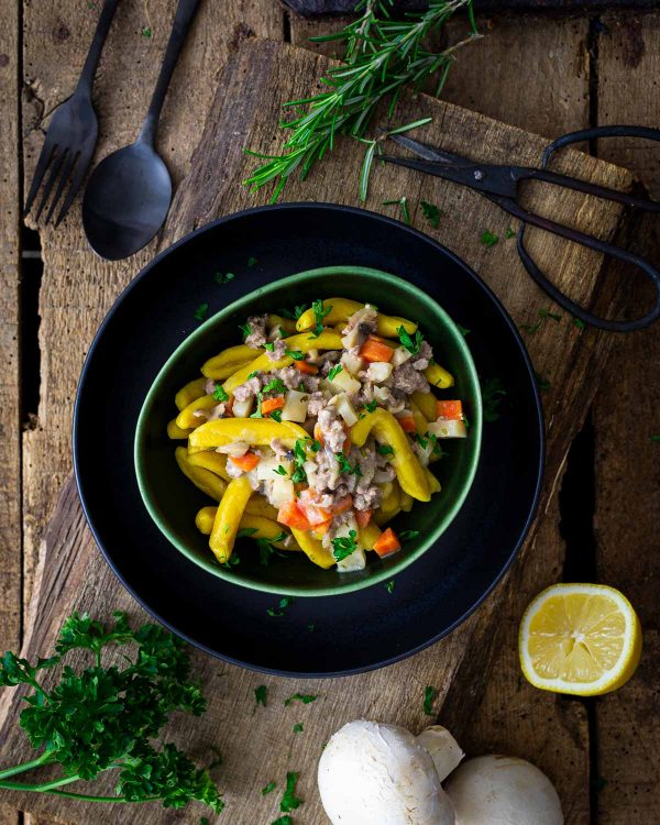 Gefüllte Conchiglioni mit Pilzen