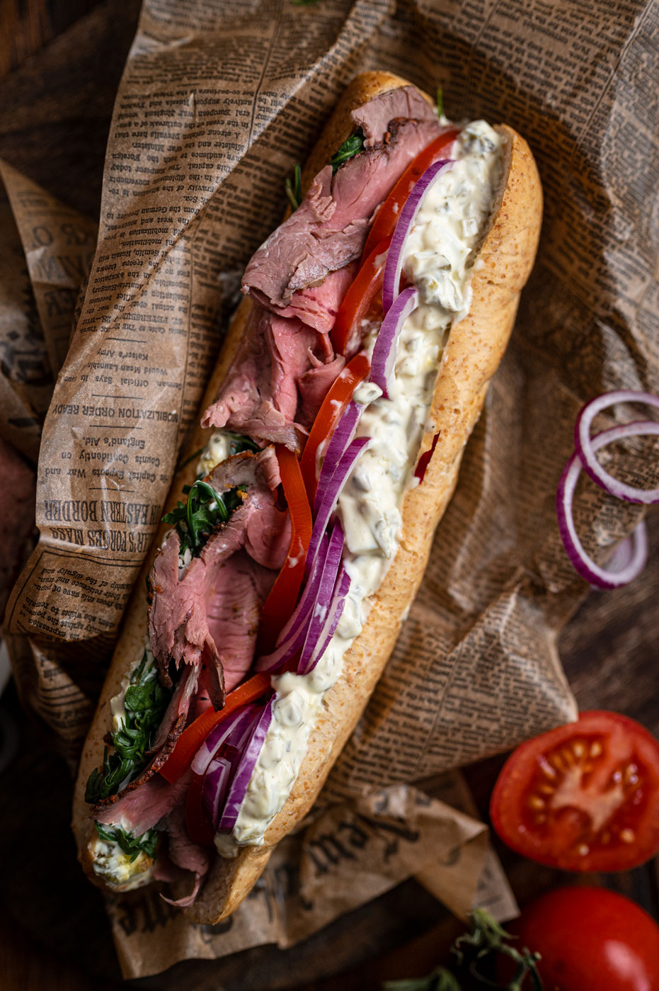 Rezept für ein leckeres Roastbeef Sandwich