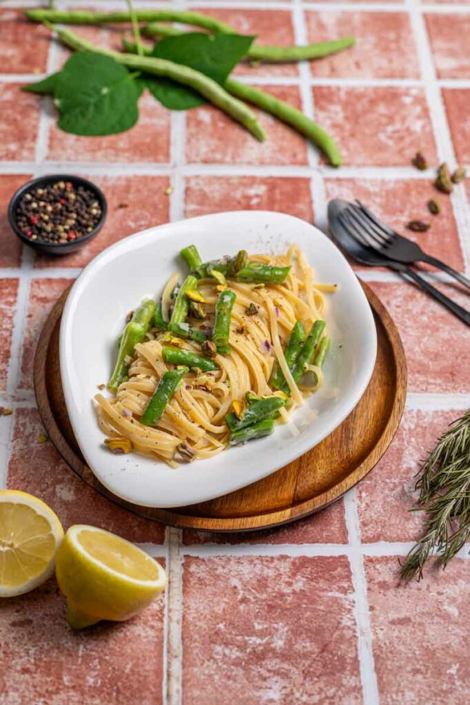 Köstliche Pasta mit Stangenbohnen und Pistazien – Ein schnelles ...