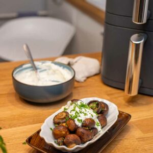 Champignons mit Knoblauchsoße wie vom Weihnachtsmarkt aus dem Air Fryer