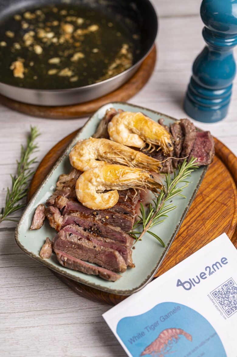 Surf and Turf Rezept mit Entrecôte Steak und Garnelen